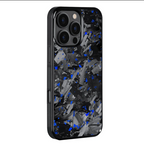 Coque en Carbone Forgé Iphone Bleu (MagSafe)