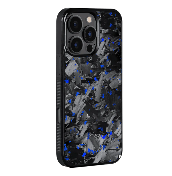 Coque en Carbone Forgé Iphone Bleu (MagSafe)