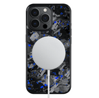 Coque en Carbone Forgé Iphone Bleu (MagSafe)