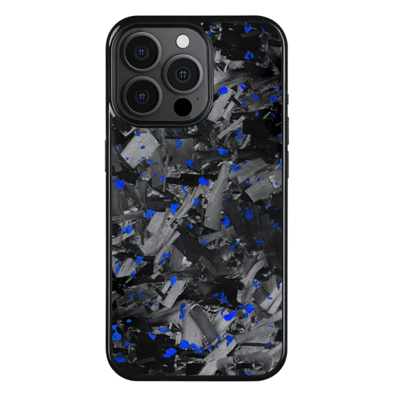 Coque en Carbone Forgé Iphone Bleu (MagSafe)