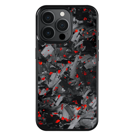 Coque en Carbone Forgé Iphone Rouge (MagSafe)