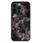 Coque en Carbone Forgé Iphone Rouge (MagSafe)