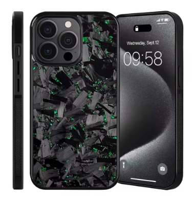 Coque en Carbone Forgé Iphone Vert (MagSafe)
